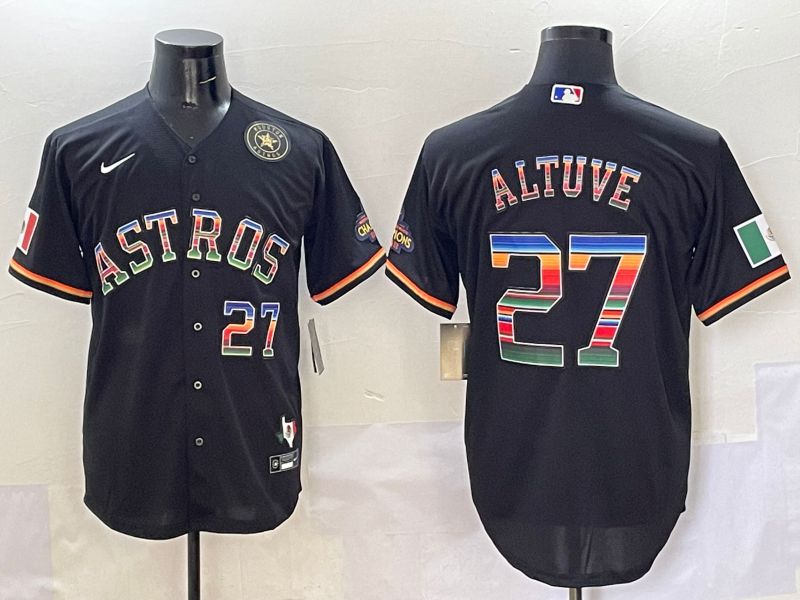 Men Houston Astros #27 Altuve Black Game 2025 Nike MLB Jersey style 509
